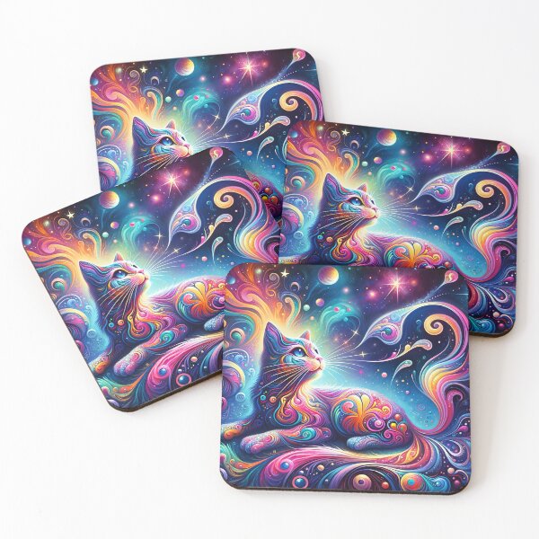Item preview, Cosmic Whiskers, Psychedelic Cat designed and sold by ArtBoulevard.