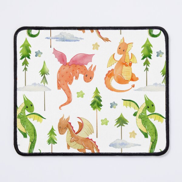 Artikelvorschau, Watercolor pattern with dragons. entworfen und verkauft von tapilipa.