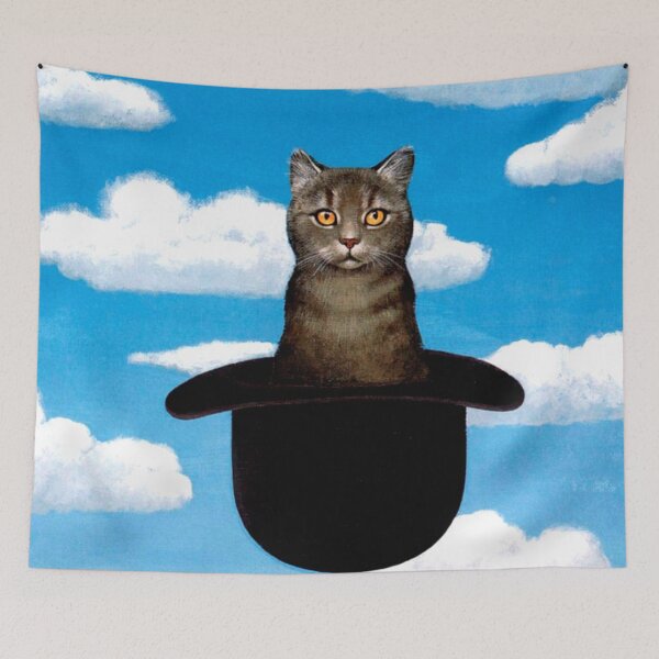 Item preview, René Magritte cat in hat Art Exhibition Poster, Vintage Art, Abstract Poster designed and sold by Amy-Hamilton.