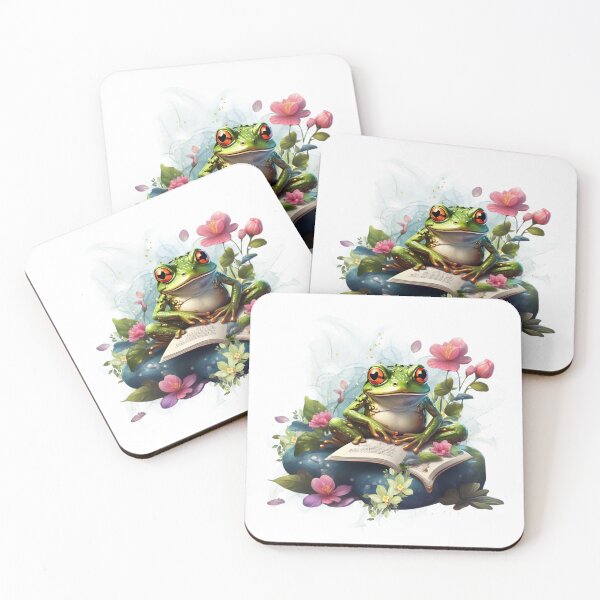 Item preview, Serene Frog Reading Oasis - Whimsical Art designed and sold by Frogs All Mighty  & Friends.