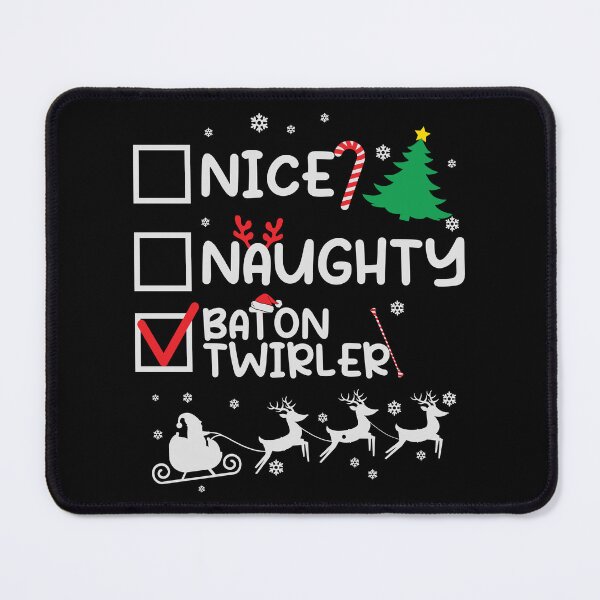 Item preview, Baton Twirler Naughty Nice Majorette Christmas list designed and sold by ciken007.