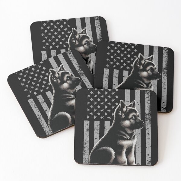Item preview, German Shepherd Puppy US America Flag designed and sold by DesignMT.