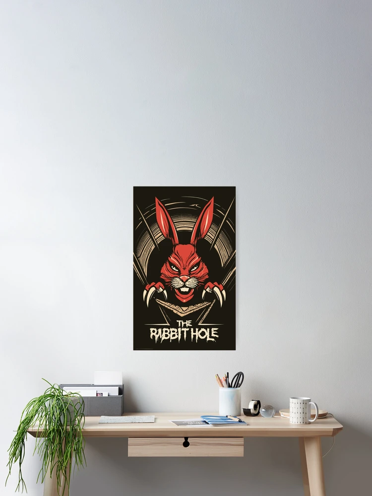 Thumbnail 2 of 3, Poster, The Rabbit Hole - Evil Rabbit designed and sold by Sketch-Shack.