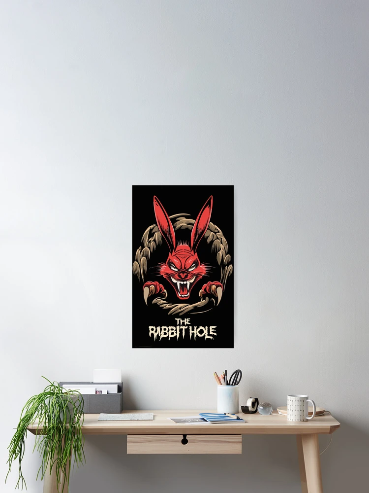 Thumbnail 2 of 3, Poster, The Rabbit Hole - Evil Rabbit designed and sold by Sketch-Shack.