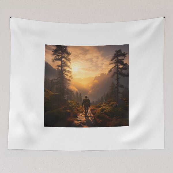 Item preview, Hiking in Solitude: A Journey Through the Misty Forest designed and sold by Shirtastically.
