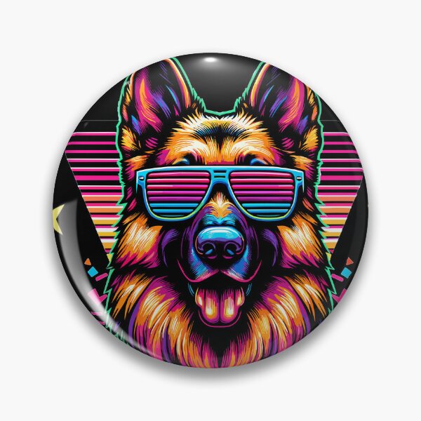Artikelvorschau, Pawsome 90‘s 90er Schäferhund mit Neonfarben entworfen und verkauft von DesignMT.