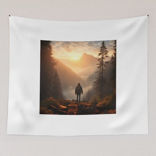 Item preview, Hiking in Solitude: A Journey Through the Misty Forest designed and sold by Shirtastically.