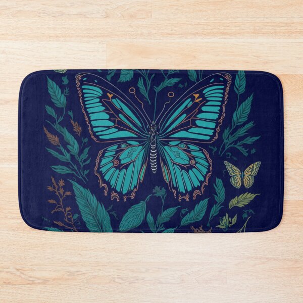 Item preview, blue butterflies and flowers designed and sold by YolaShopOnline.