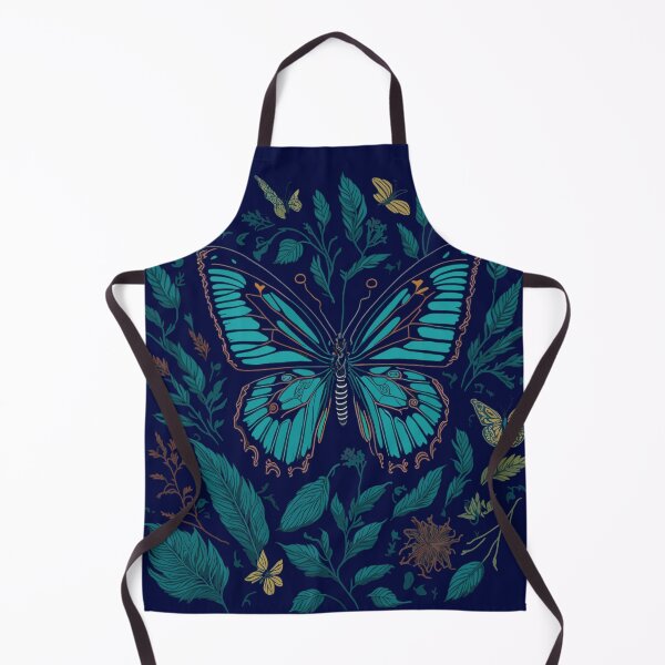 Item preview, blue butterflies and flowers designed and sold by YolaShopOnline.