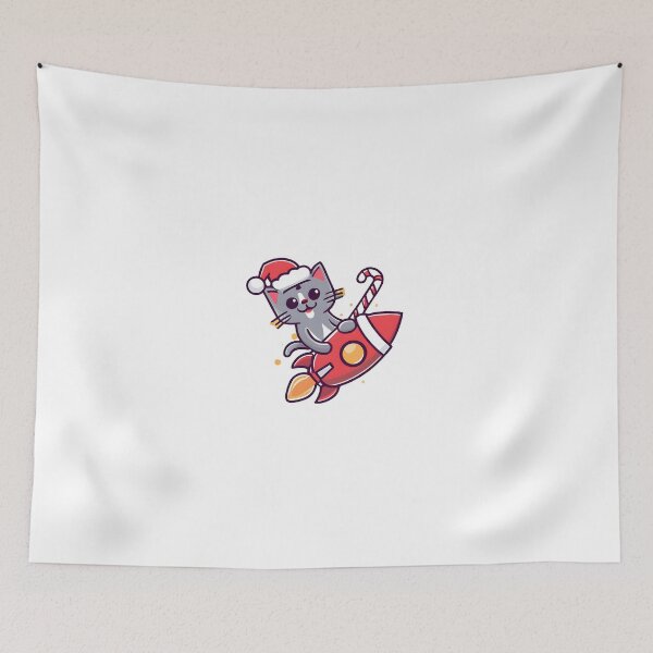 Item preview, Rocket cat in christmas designed and sold by SabyDigitalArt.