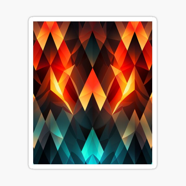 Flaming bricks pattern square Sticker
