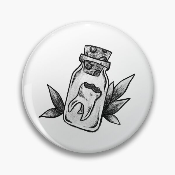 Item preview, Tooth in a bottle - vintage sketch designed and sold by guaka-molly.