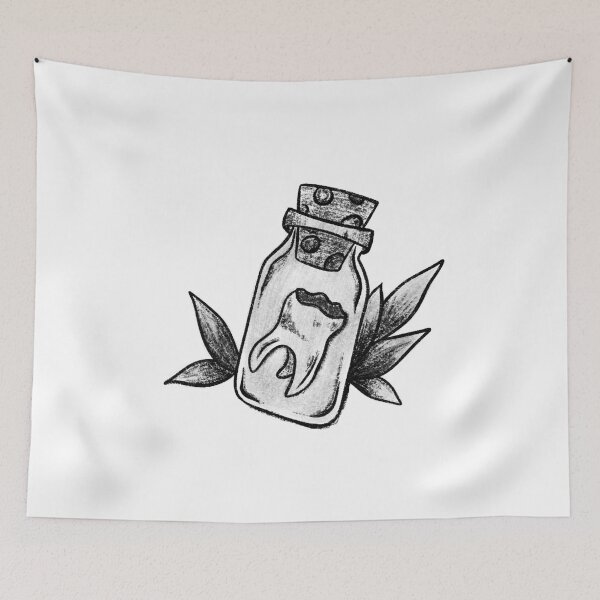Item preview, Tooth in a bottle - vintage sketch designed and sold by guaka-molly.