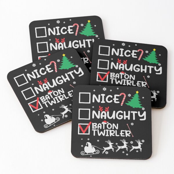 Item preview, Baton Twirler Naughty Nice Majorette Christmas list designed and sold by ciken007.