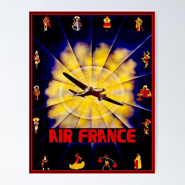 Item preview, AIR FRANCE : Vintage Airline Travel Advertising Print designed and sold by posterbobs.