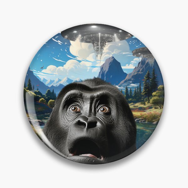 Item preview, Gorilla Selfie with UFOs designed and sold by Master-Print.