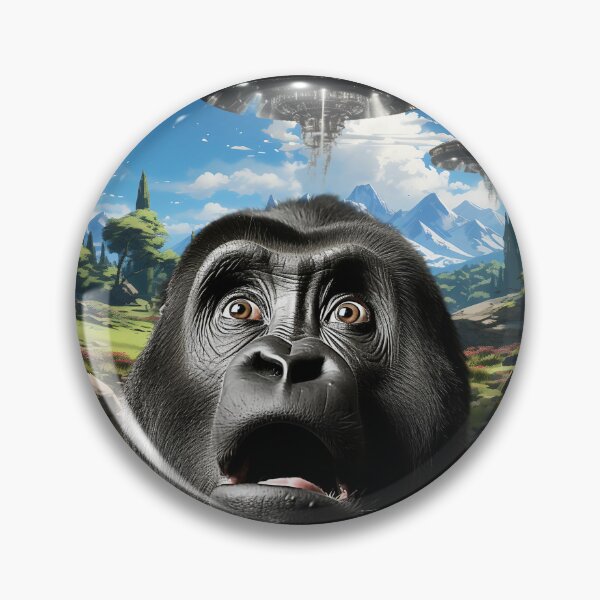 Item preview, Gorilla Selfie with UFOs designed and sold by Master-Print.