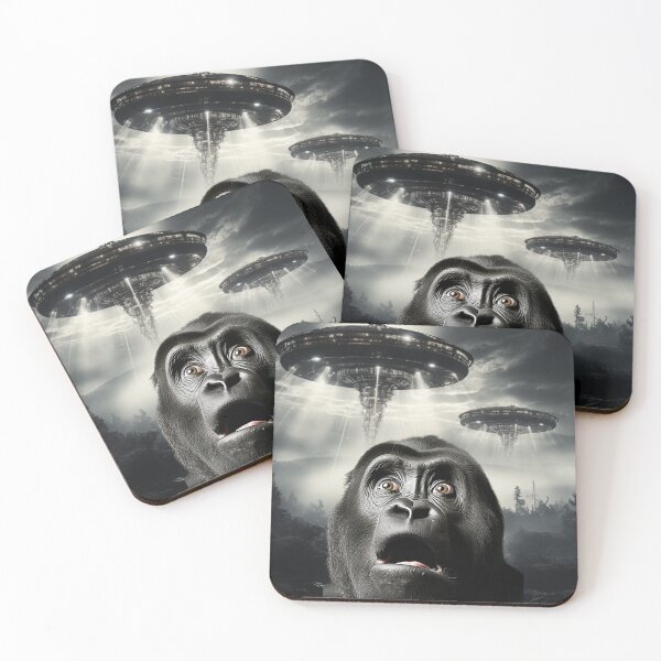 Item preview, Gorilla Selfie with UFOs designed and sold by Master-Print.
