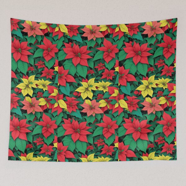 Item preview, Retro Poinsettia Pattern 1 designed and sold by xaiartist.