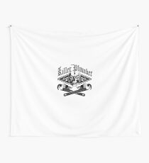 Plumber Skull and Wrenches 3.1 Wall Tapestry
