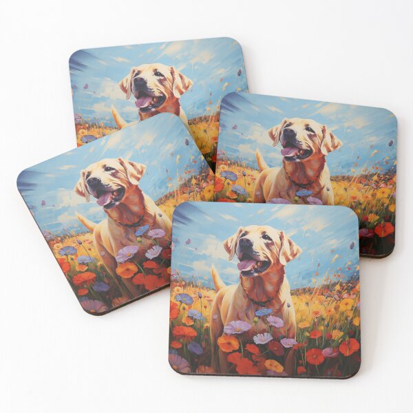 Artikelvorschau, Gelber Labrador in Blumen entworfen und verkauft von PetsArt.