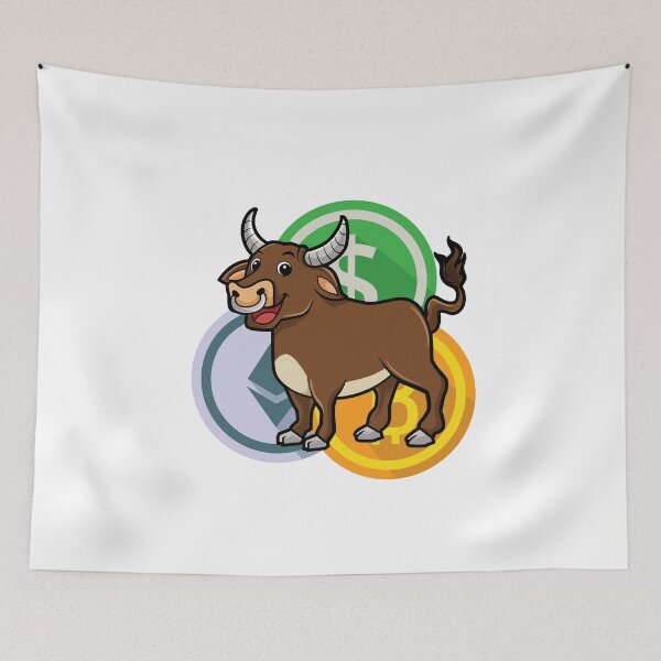 Item preview, Bullrun crypto bull bitcoin designed and sold by GalaxyGraffiti.