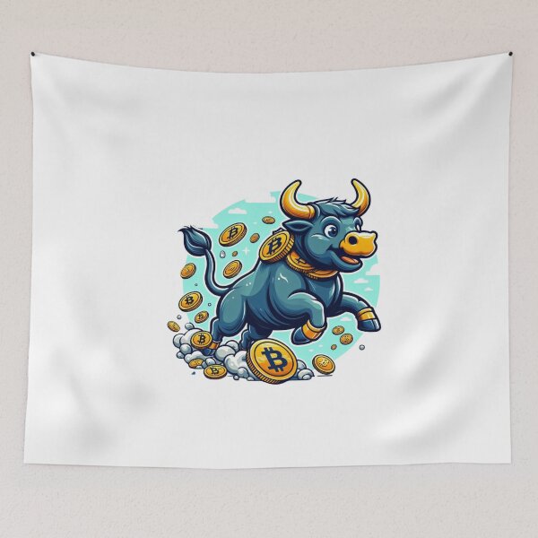 Item preview, Bullrun crypto bull bitcoin designed and sold by GalaxyGraffiti.