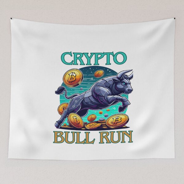 Item preview, Bullrun crypto bull bitcoin designed and sold by GalaxyGraffiti.