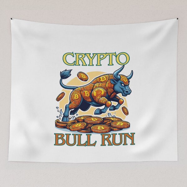 Item preview, Bullrun crypto bull bitcoin designed and sold by GalaxyGraffiti.