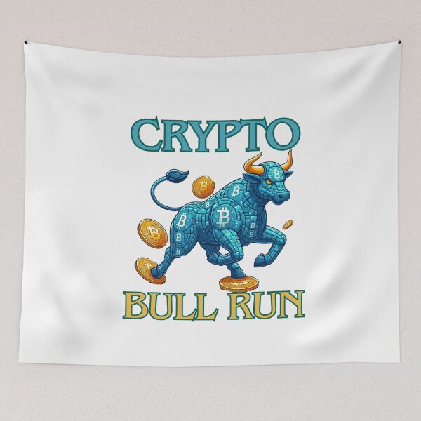 Item preview, Bullrun crypto bull bitcoin designed and sold by GalaxyGraffiti.