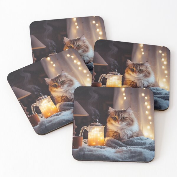 Item preview, Cozy Winter Cozy Cat Grandma Enjoying Tea Earl Grey designed and sold by OliveAndSnow.