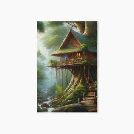 Vista previa del artículo con la obra «Casa del árbol en el bosque», diseñado y vendido por Paper Bee Gift Shop.