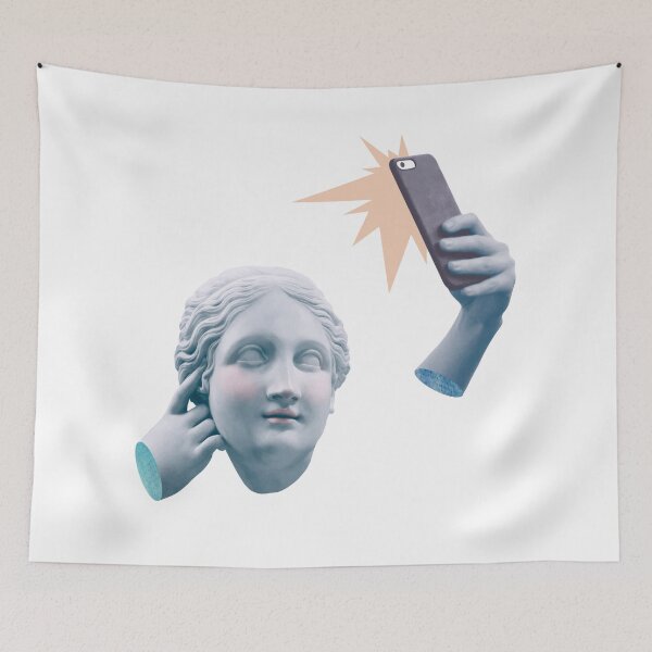 Aperçu de l'œuvre Statue de la déesse grecque du selfie créée et vendue par Retr0Tshirts.