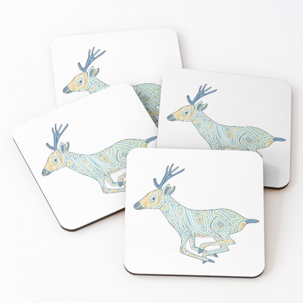 Item preview, Running Deer in Blues and Ambers designed and sold by inklets.