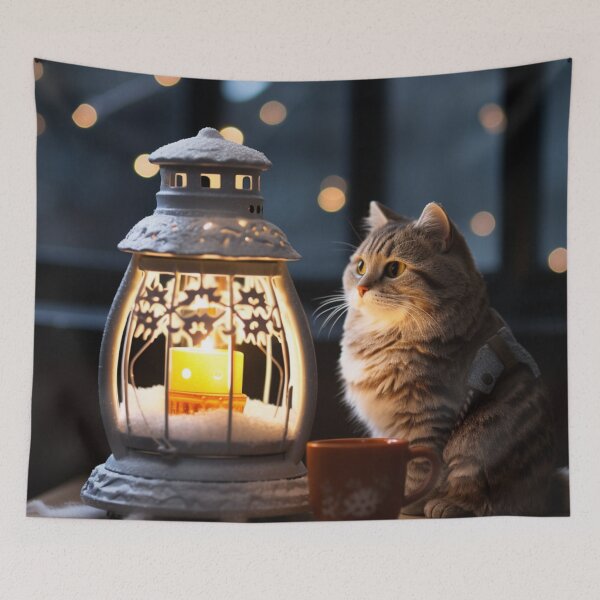 Item preview, Cozy Winter Cozy Cat Grandma Enjoying Tea Earl Grey designed and sold by OliveAndSnow.