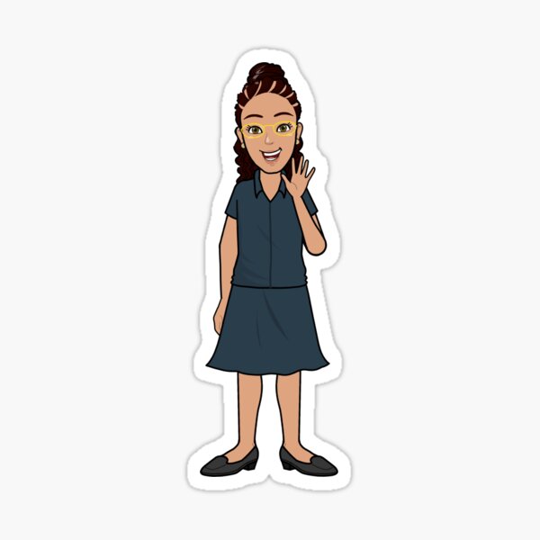 Lady in Bloom - Vibrant Cartoon Art Sticker
