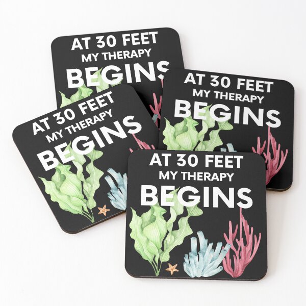 Item preview, "at 30 feet my therapy begins" funny text for diving lover designed and sold by in-leggings.
