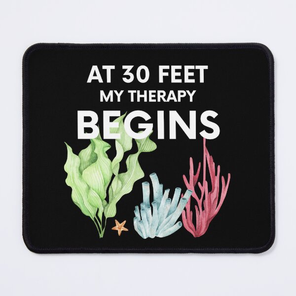 Item preview, "at 30 feet my therapy begins" funny text for diving lover designed and sold by in-leggings.