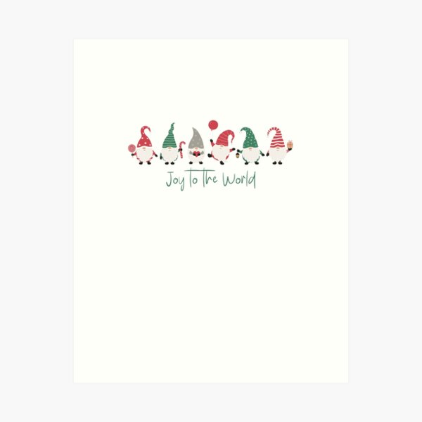 Item preview, Red and Green Fun Gnomes Joy to the World designed and sold by TayyarProduct.