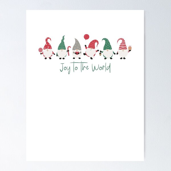 Item preview, Red and Green Fun Gnomes Joy to the World designed and sold by TayyarProduct.