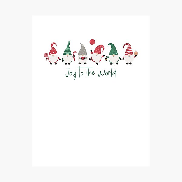 Item preview, Red and Green Fun Gnomes Joy to the World designed and sold by TayyarProduct.