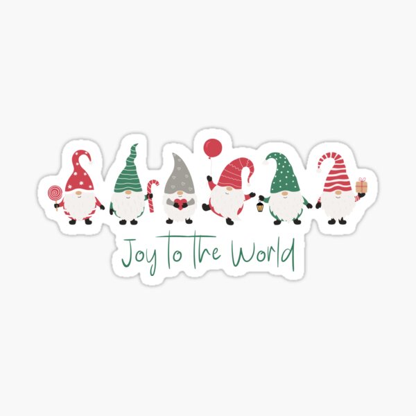 Item preview, Red and Green Fun Gnomes Joy to the World designed and sold by TayyarProduct.