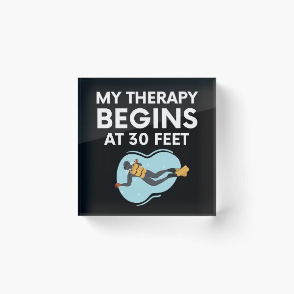 Item preview, "my therapy begins at 30 feet" funny text for diving lover designed and sold by in-leggings.