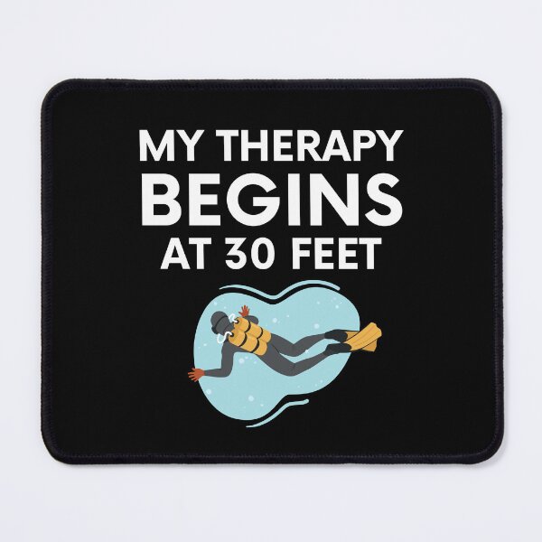 Item preview, "my therapy begins at 30 feet" funny text for diving lover designed and sold by in-leggings.