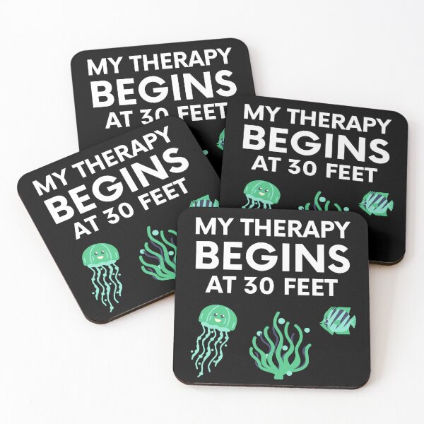 Item preview, "my therapy begins at 30 feet" funny text for diving lover designed and sold by in-leggings.