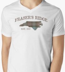 Fraser's Ridge NC T-Shirt mit V-Ausschnitt für Männer