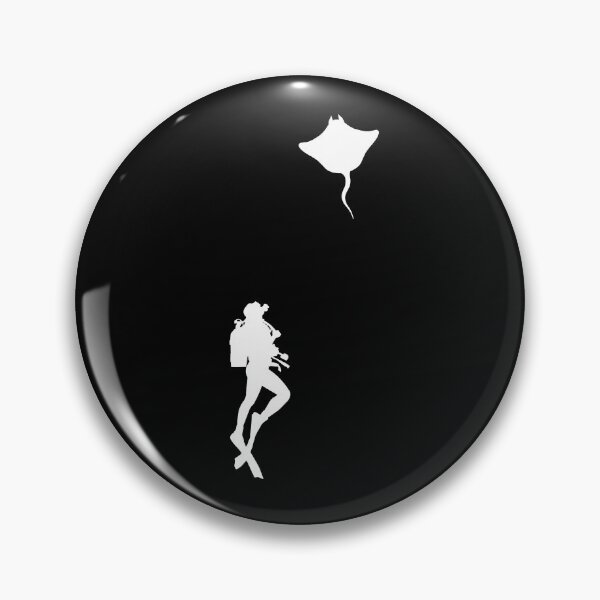 Item preview, diver observes a stingray, minimalistic graphics for diving addict designed and sold by in-leggings.