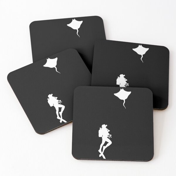 Item preview, diver observes a stingray, minimalistic graphics for diving addict designed and sold by in-leggings.