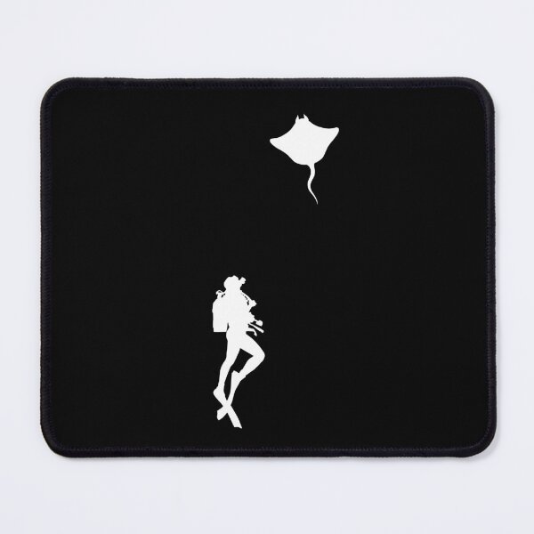 Item preview, diver observes a stingray, minimalistic graphics for diving addict designed and sold by in-leggings.