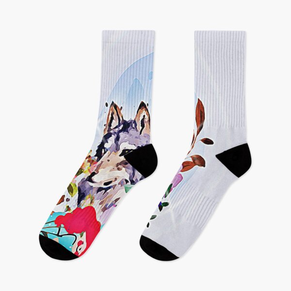 Item preview, Wolf with flowers and girl and more flowers designed and sold by Olojo.